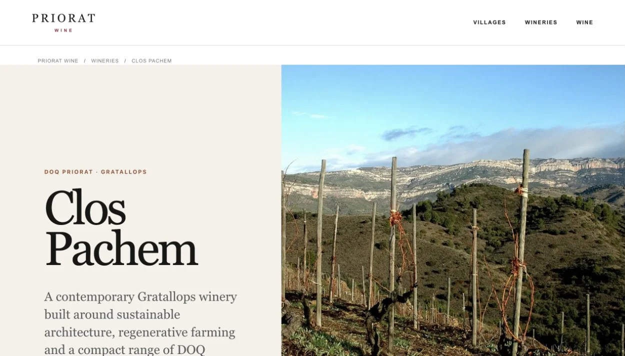 Clos Pachem producer profile within the Priorat Wine website