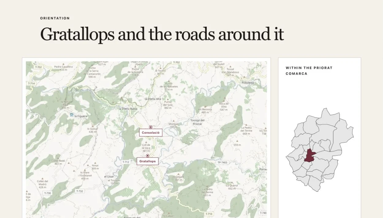Gratallops village page showing its detailed regional maps